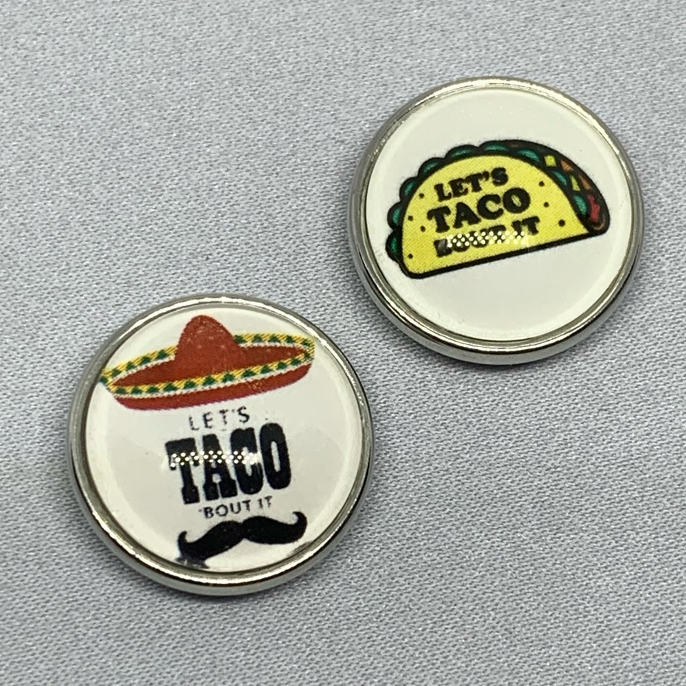 Taco Snap Button Charms - Set of 2 - Let’s Taco About It!
